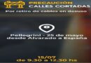 Mañana habrá cortes de calles por retiro de cables en desuso